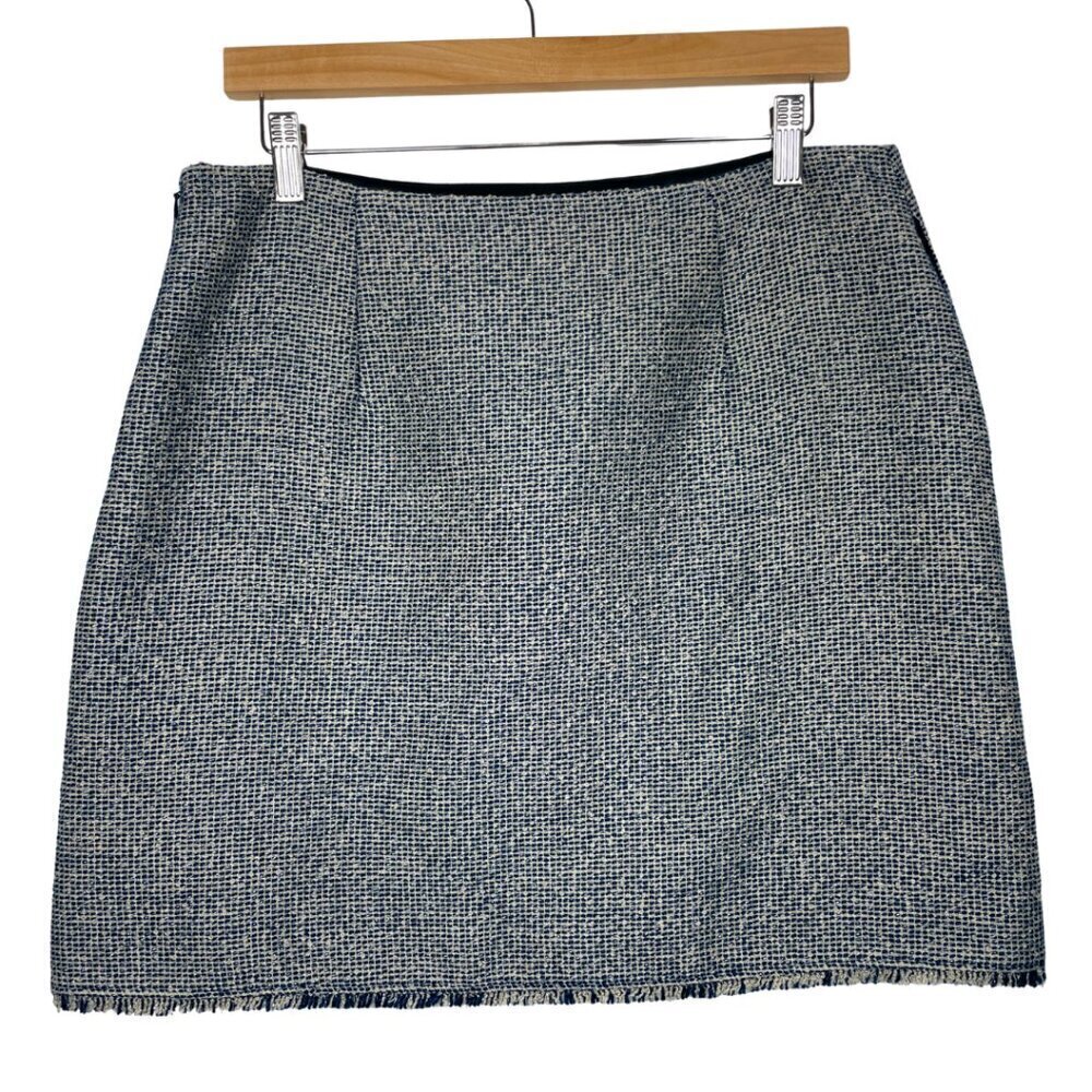 Banana Republic Navy Blue and Silver Tweed Academic Preppy Skirt Size: 10